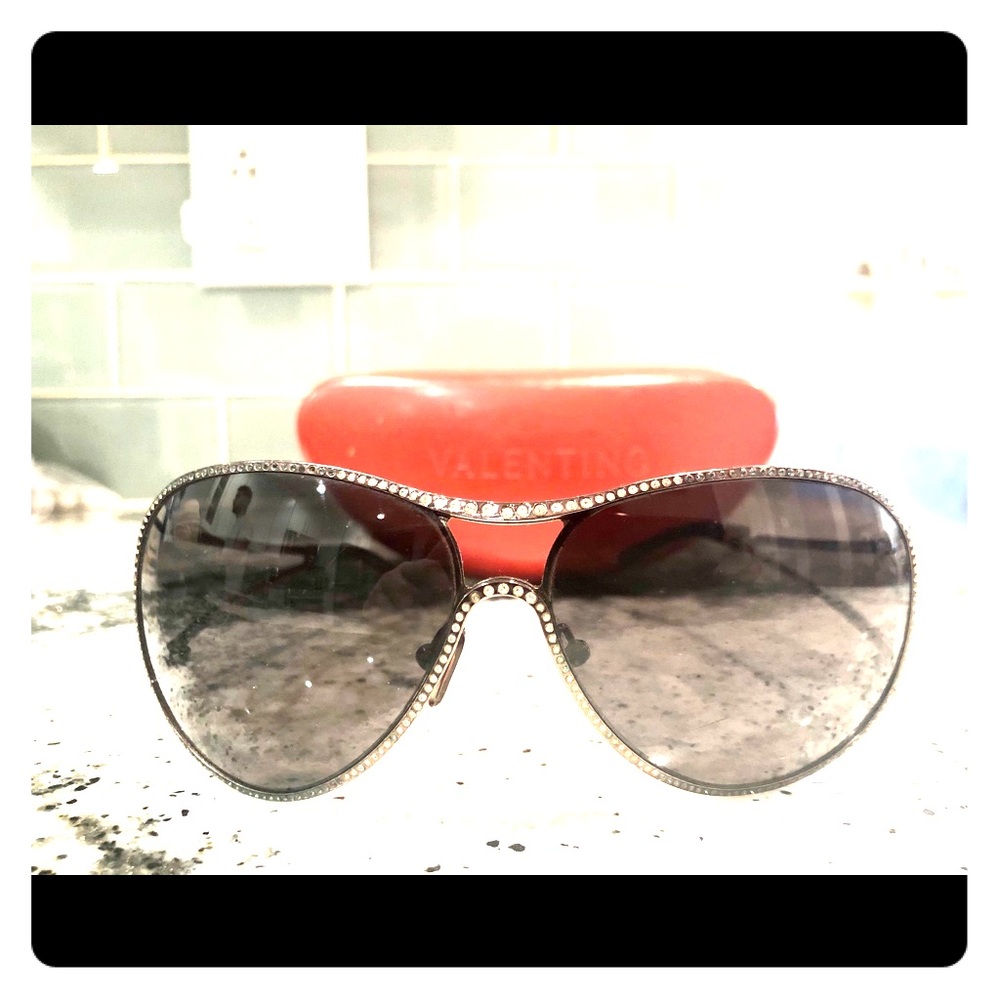 Valentino rhinestone framed sunglasses